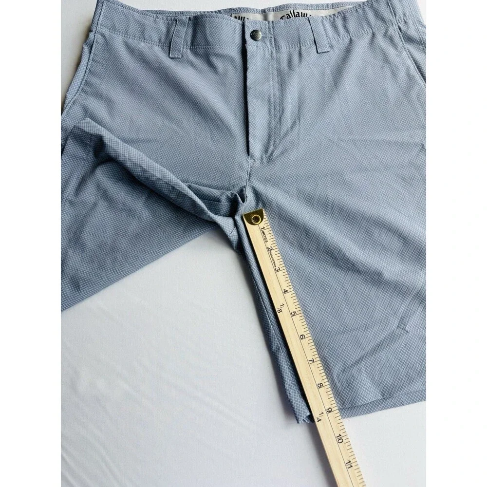 Callaway Men's Grey Micro Plaid Performance Golf Shorts
